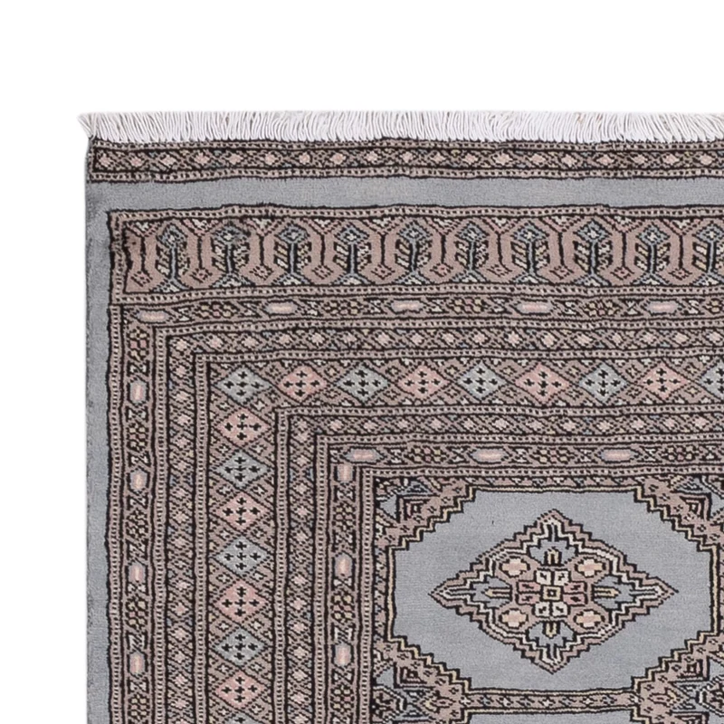 Pakistan Teppich 124x181cm - Orientteppich - hellblau
