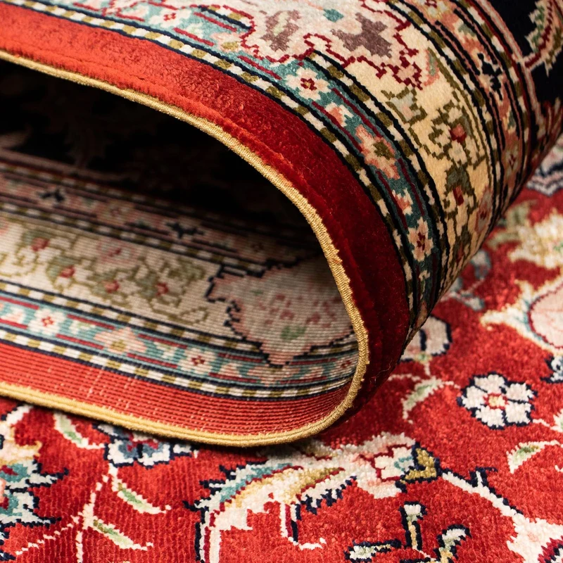 China Seide Teppich 122x183cm - Orientteppich - dunkelrot