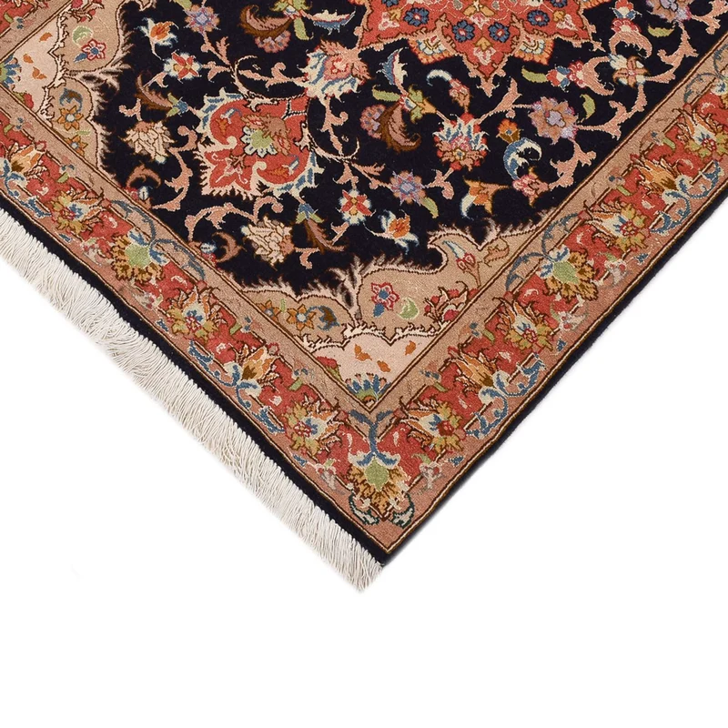 Täbriz - 50 Raj Teppich 75x380cm - Perserteppich - dunkelblau