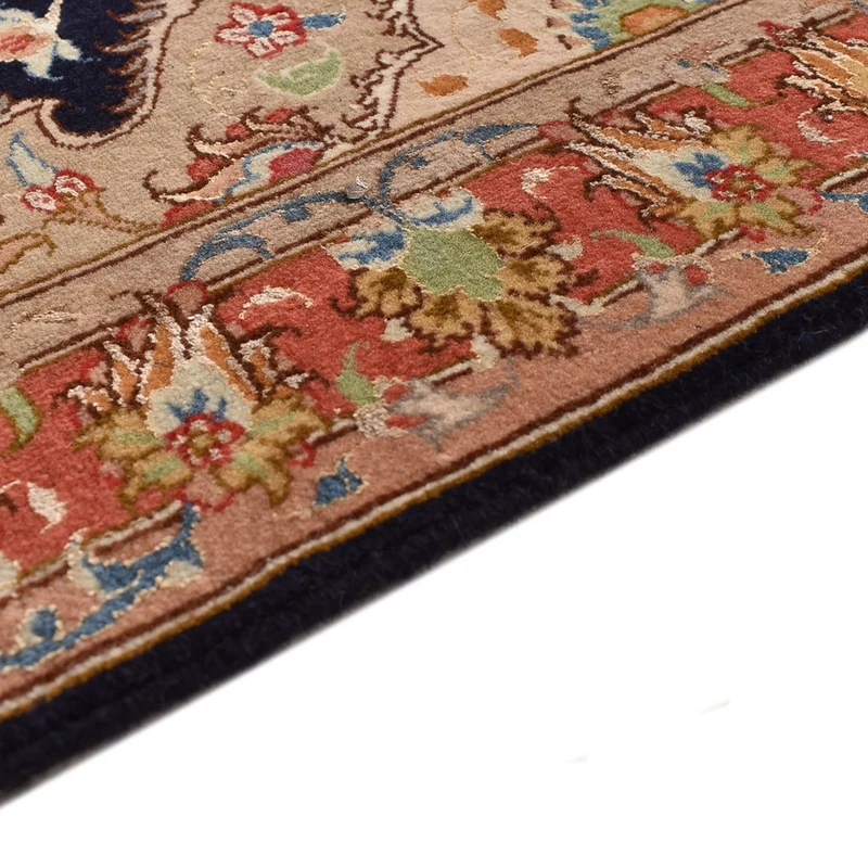 Täbriz - 50 Raj Teppich 75x380cm - Perserteppich - dunkelblau