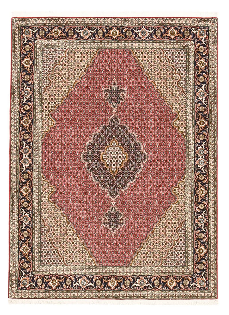 Täbriz - 50 Raj Teppich 150x205cm - Perserteppich - rot