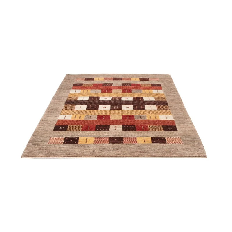 Indo Loribaft Teppich 144x205cm - Wollteppich - mehrfarbig