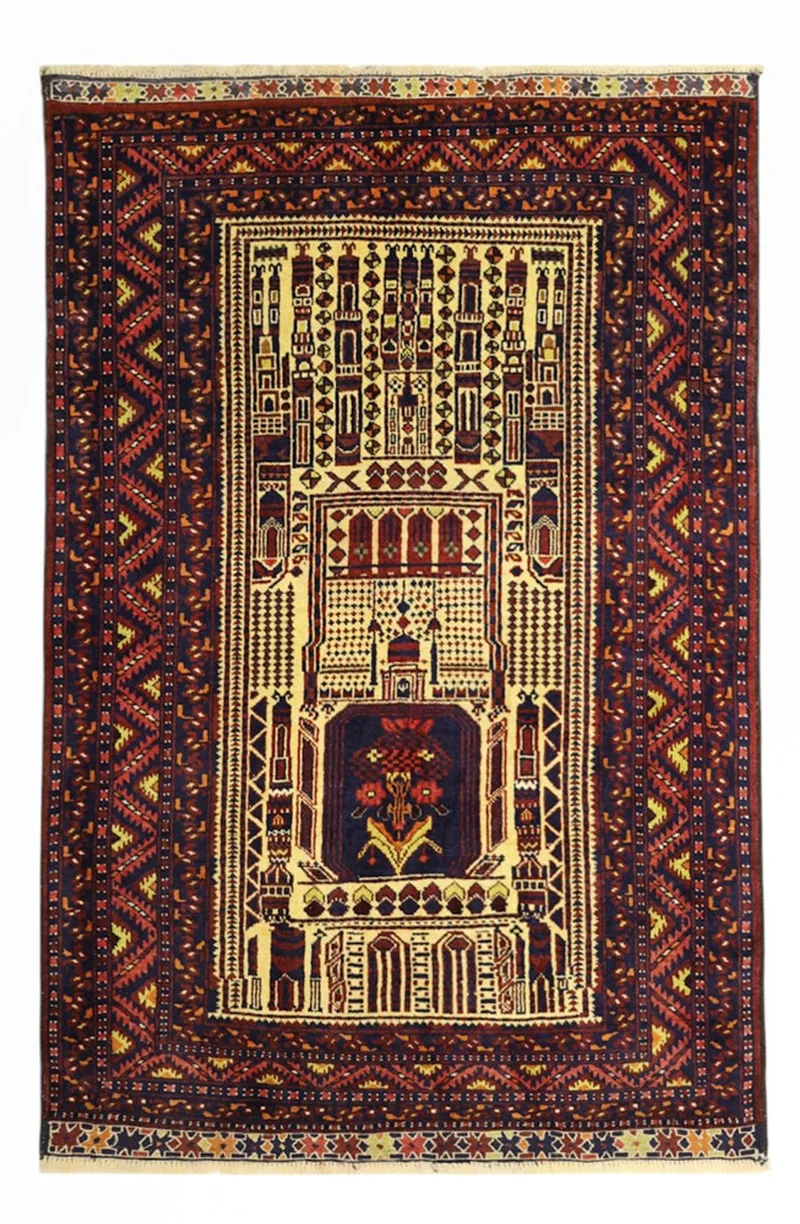 Belutsch Teppich 96x142cm - Orientteppich - mehrfarbig
