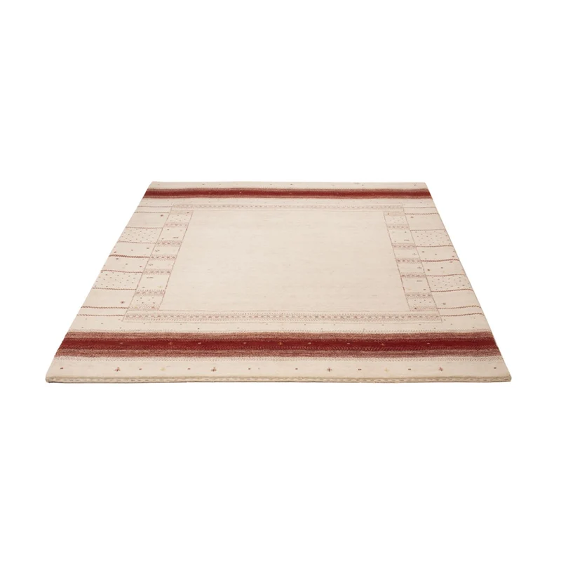 Indo Loribaft Teppich 148x190cm - Wollteppich - weiß