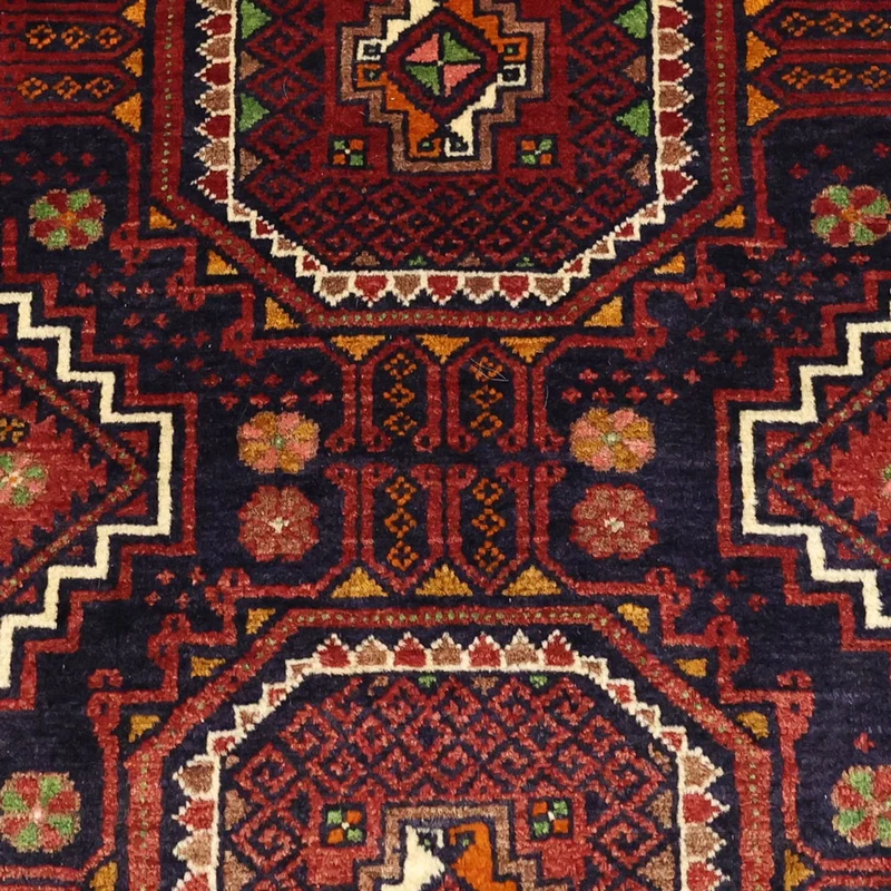 Belutsch Teppich 101x188cm - Orientteppich - dunkelrot