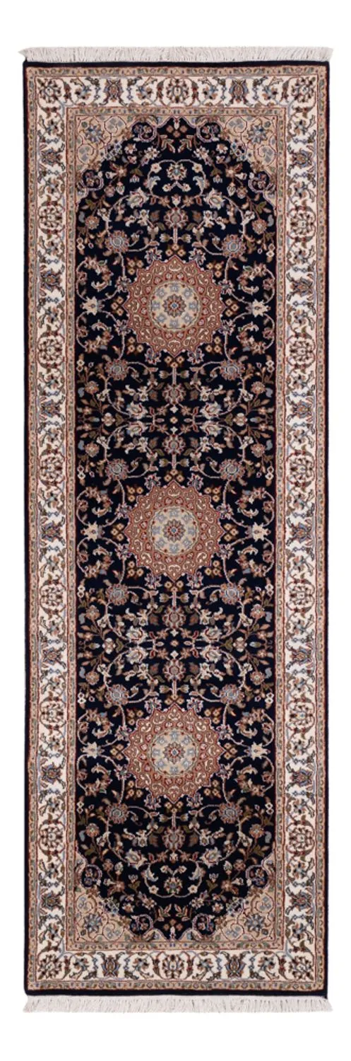 Indo Nain Teppich 81x253cm - Orientteppich - dunkelblau