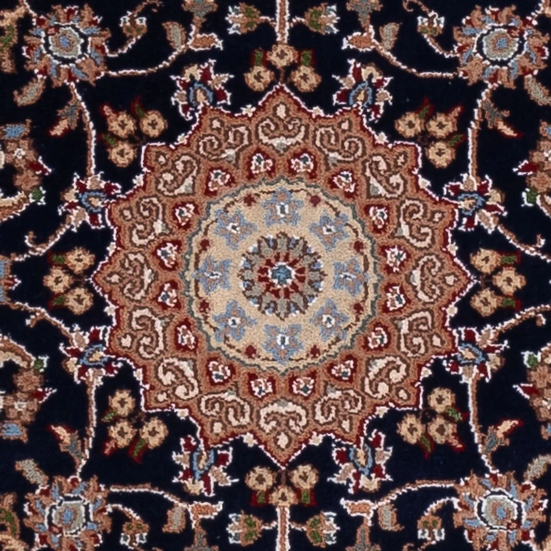 Indo Nain Teppich 81x253cm - Orientteppich - dunkelblau