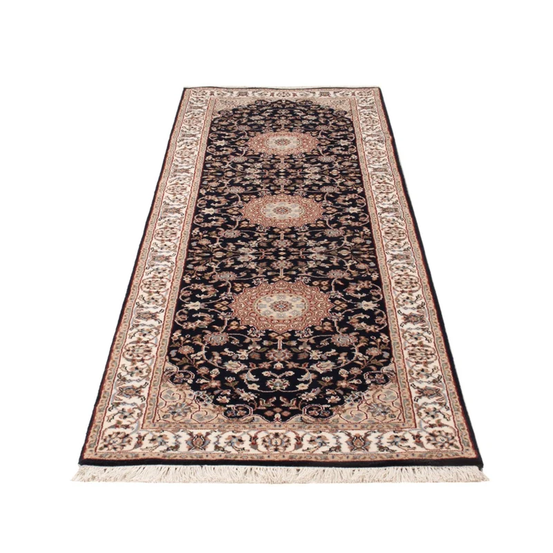 Indo Nain Teppich 81x253cm - Orientteppich - dunkelblau
