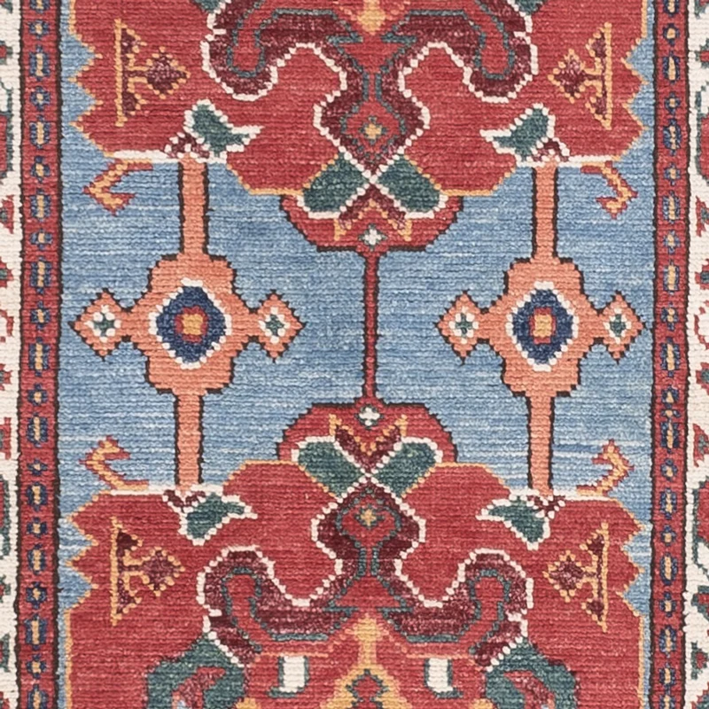 Kazak Teppich 75x287cm - Orientteppich - blau
