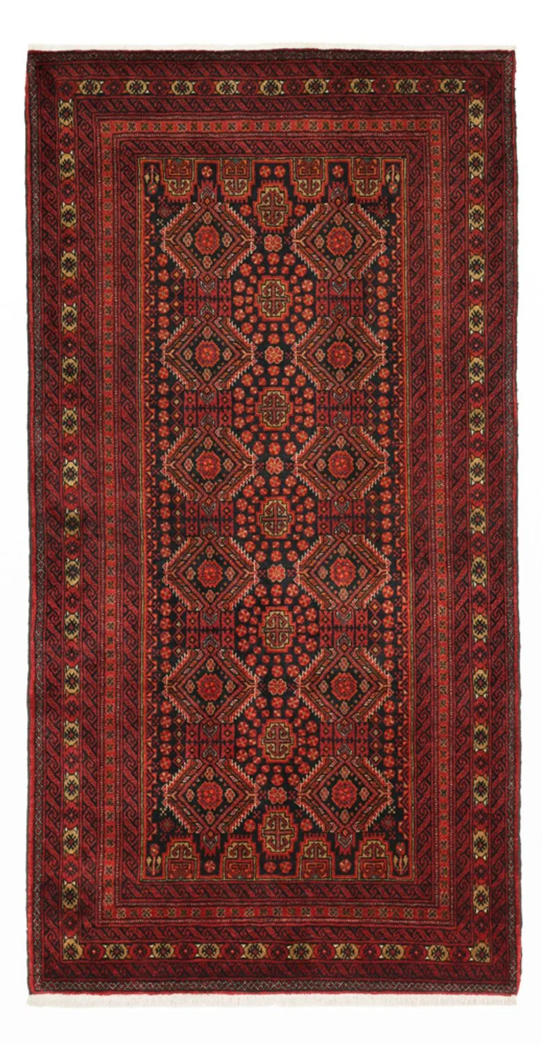 Belutsch Teppich 115x223cm - Orientteppich - dunkelrot