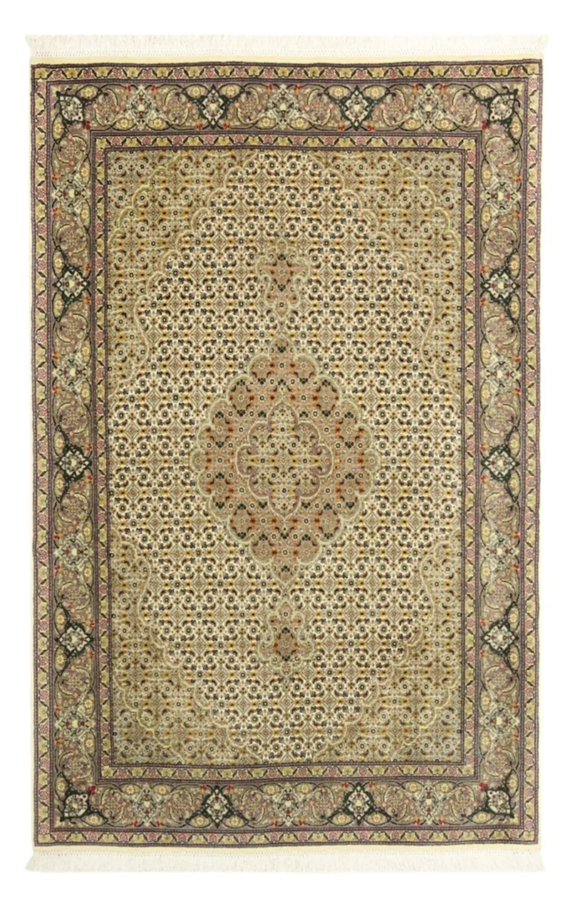 Täbriz - 50 Raj Teppich 101x152cm - Perserteppich - sand