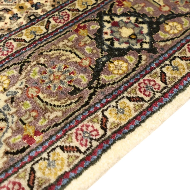 Täbriz - 50 Raj Teppich 101x152cm - Perserteppich - sand
