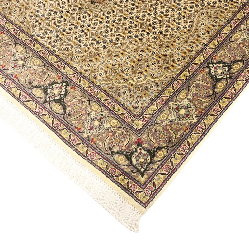 Täbriz - 50 Raj Teppich 101x152cm - Perserteppich - sand