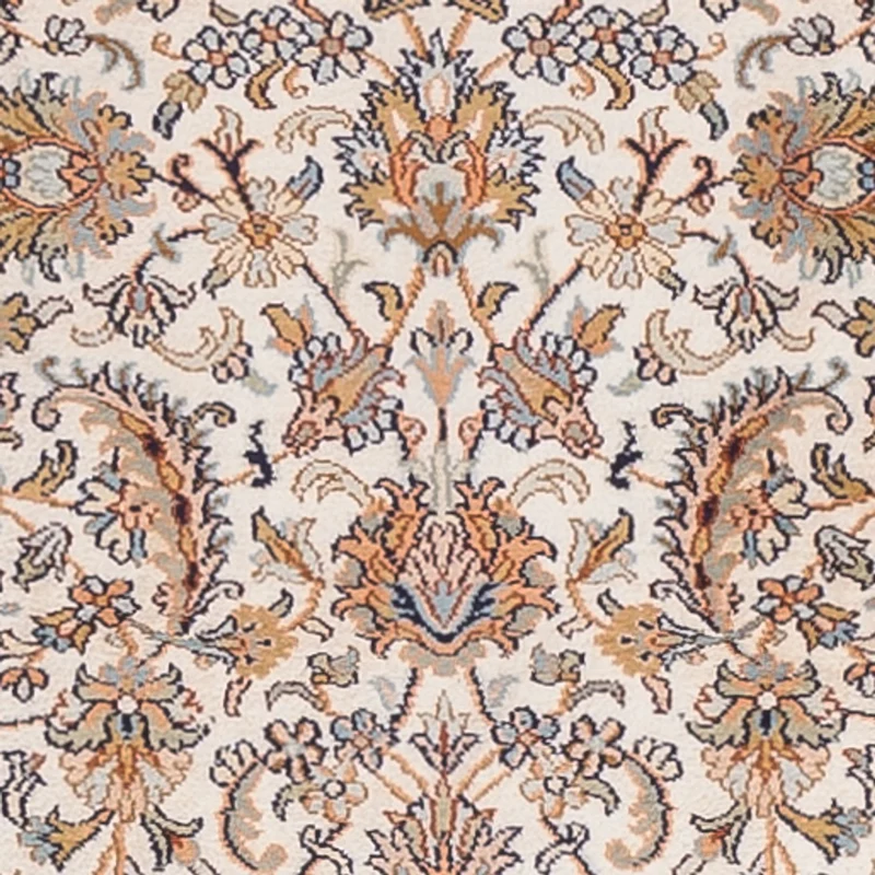 Kaschmir Seide Teppich 80x308cm - Orientteppich - beige