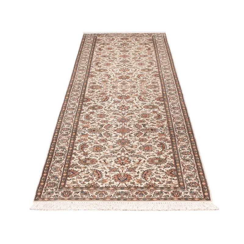 Kaschmir Seide Teppich 80x308cm - Orientteppich - beige
