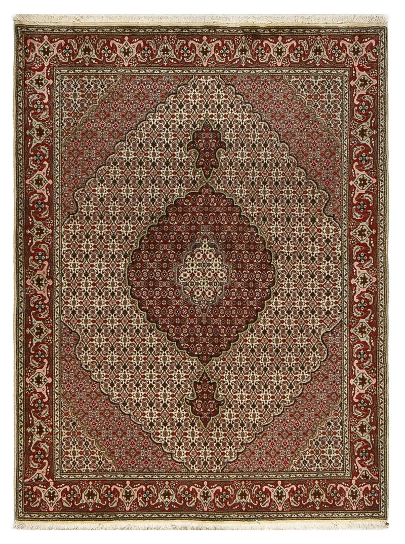 Täbriz - 40 Raj Teppich 152x202cm - Perserteppich - sand