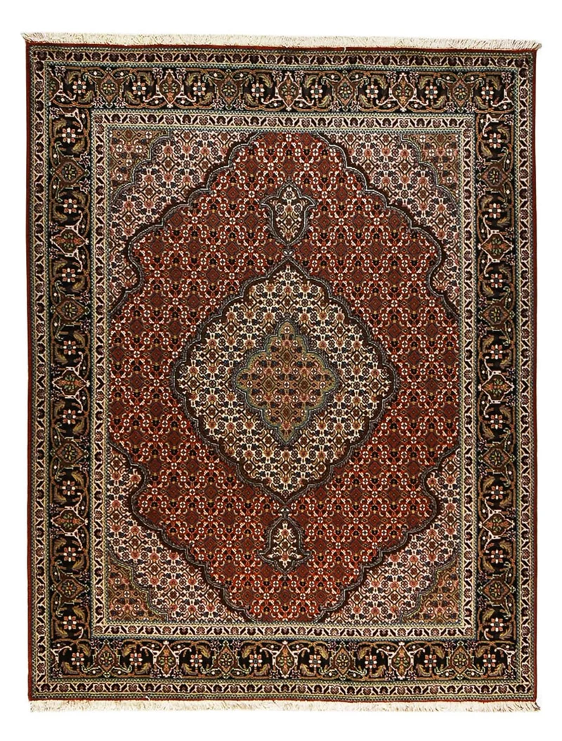 Täbriz - 40 Raj Teppich 150x200cm - Perserteppich - rot