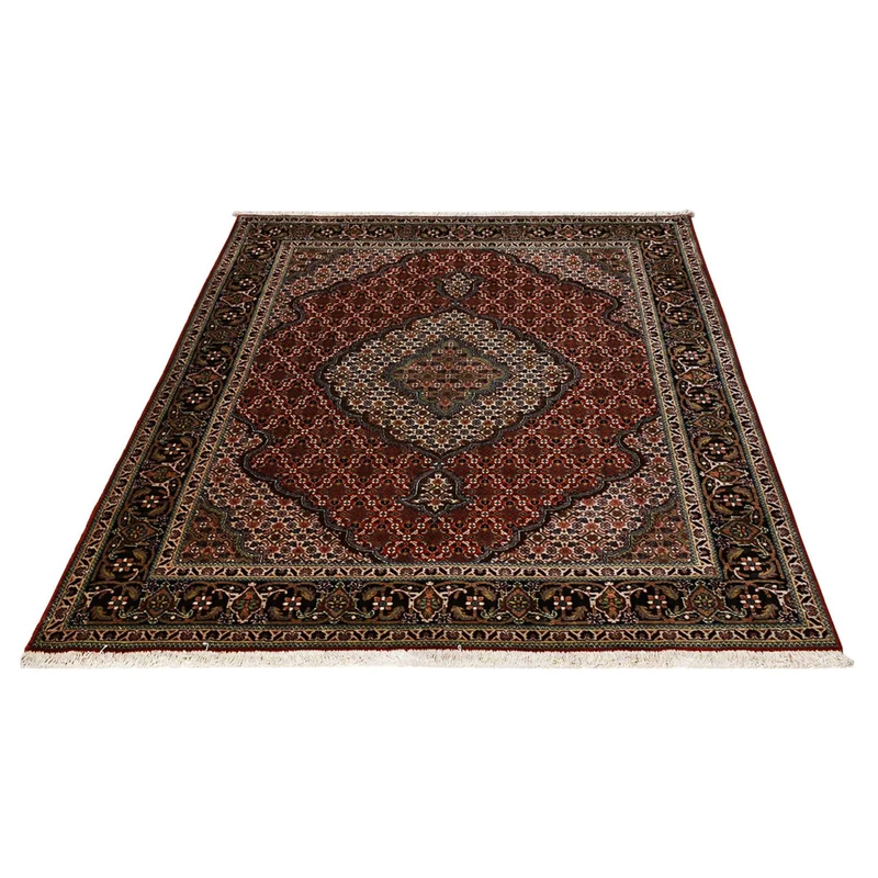 Täbriz - 40 Raj Teppich 150x200cm - Perserteppich - rot