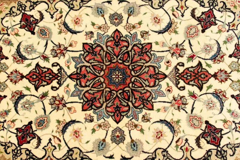 Täbriz - 50 Raj Teppich 98x148cm - Perserteppich - beige