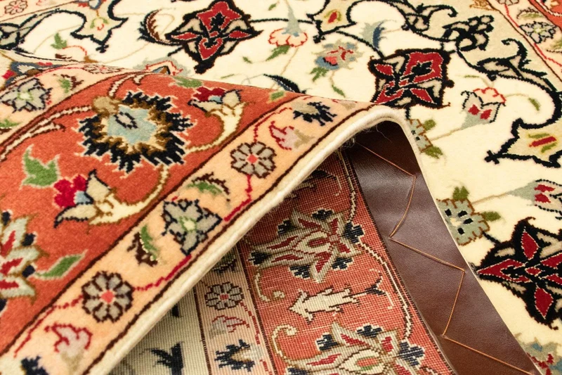 Täbriz - 50 Raj Teppich 98x148cm - Perserteppich - beige