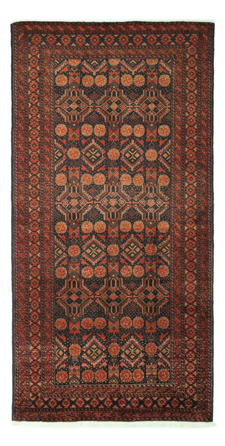 Belutsch Teppich 102x198cm - Orientteppich - dunkelrot