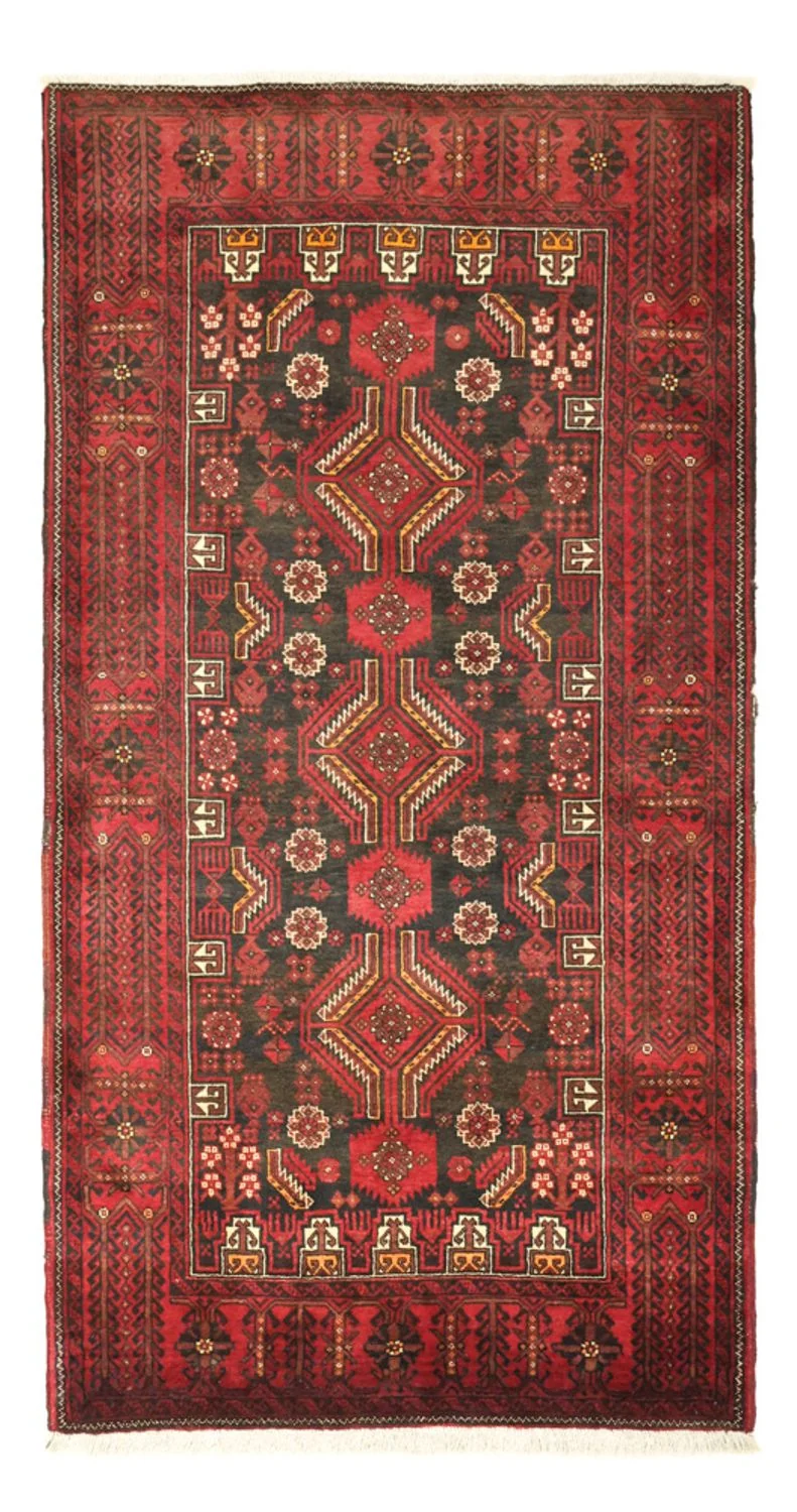 Belutsch Teppich 105x210cm - Orientteppich - dunkelrot