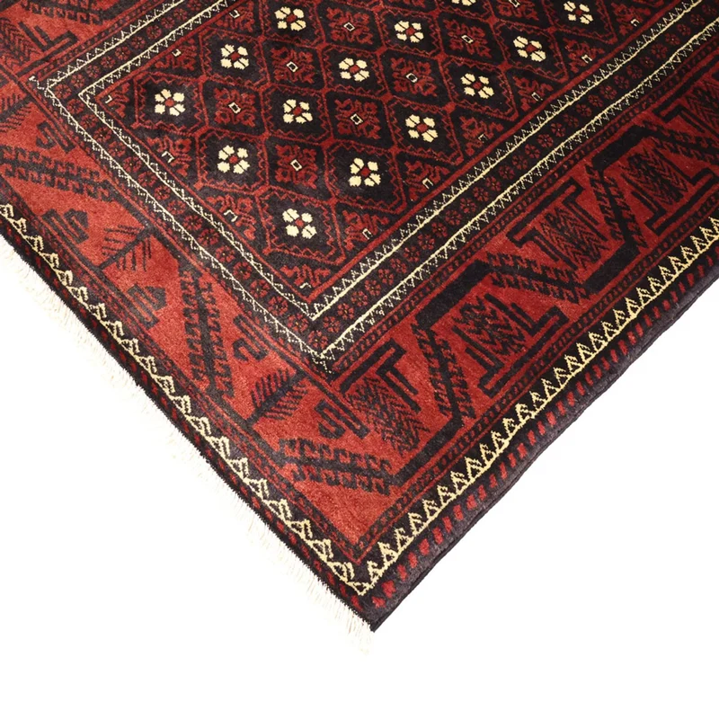 Belutsch Teppich 103x198cm - Orientteppich - dunkelrot
