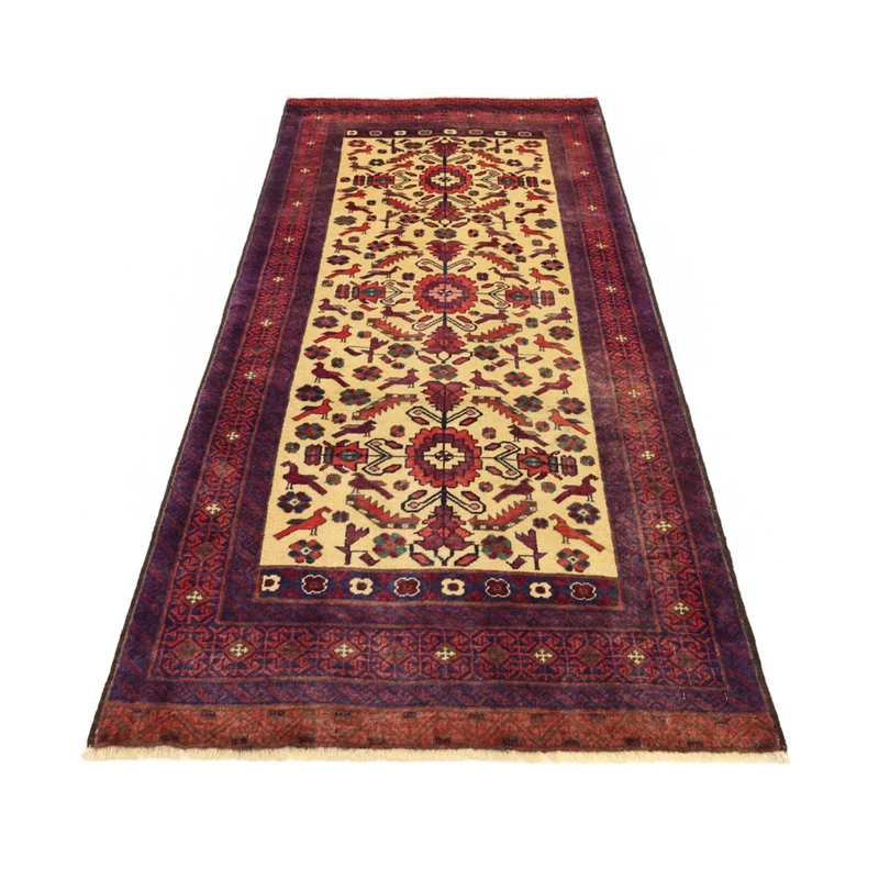 Belutsch Teppich 97x212cm - Orientteppich - hellgrün