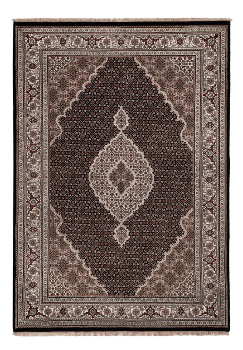 Indo Täbriz Teppich 142x204cm - Orientteppich - dunkelgrau