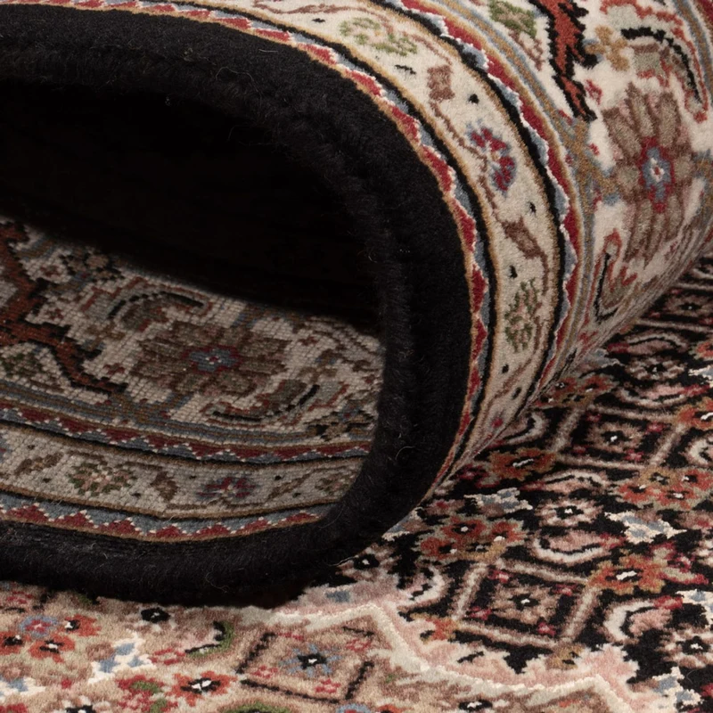 Indo Täbriz Teppich 142x204cm - Orientteppich - dunkelgrau