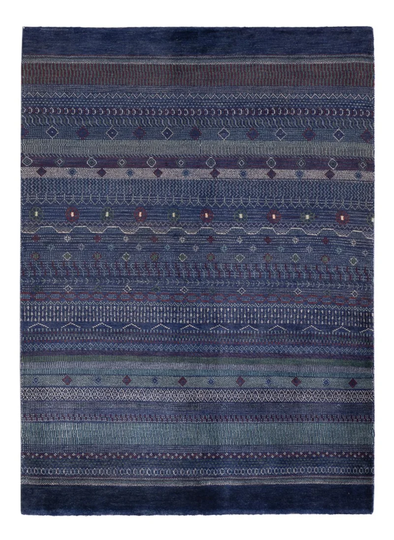 Gabbeh Persisch Teppich 140x191cm - Perserteppich Wollteppich - dunkelblau