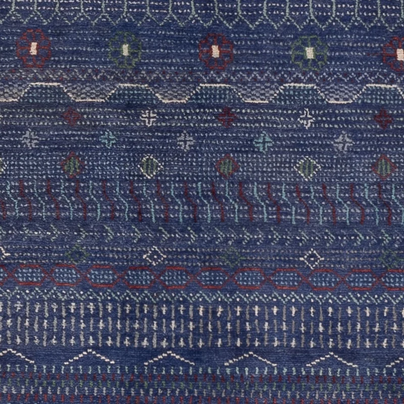 Gabbeh Persisch Teppich 140x191cm - Perserteppich Wollteppich - dunkelblau