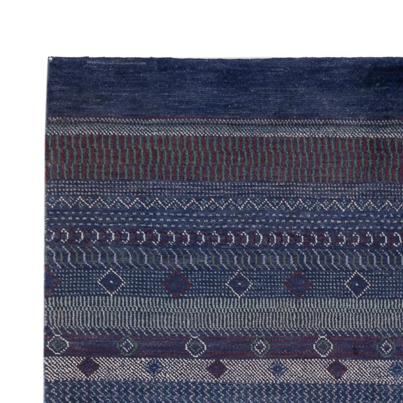 Gabbeh Persisch Teppich 140x191cm - Perserteppich Wollteppich - dunkelblau