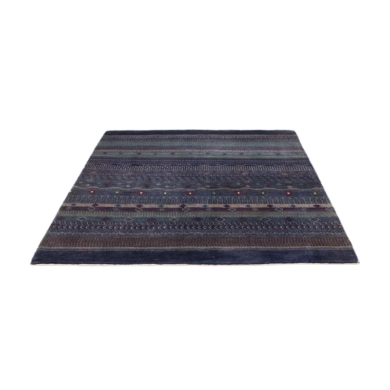 Gabbeh Persisch Teppich 140x191cm - Perserteppich Wollteppich - dunkelblau