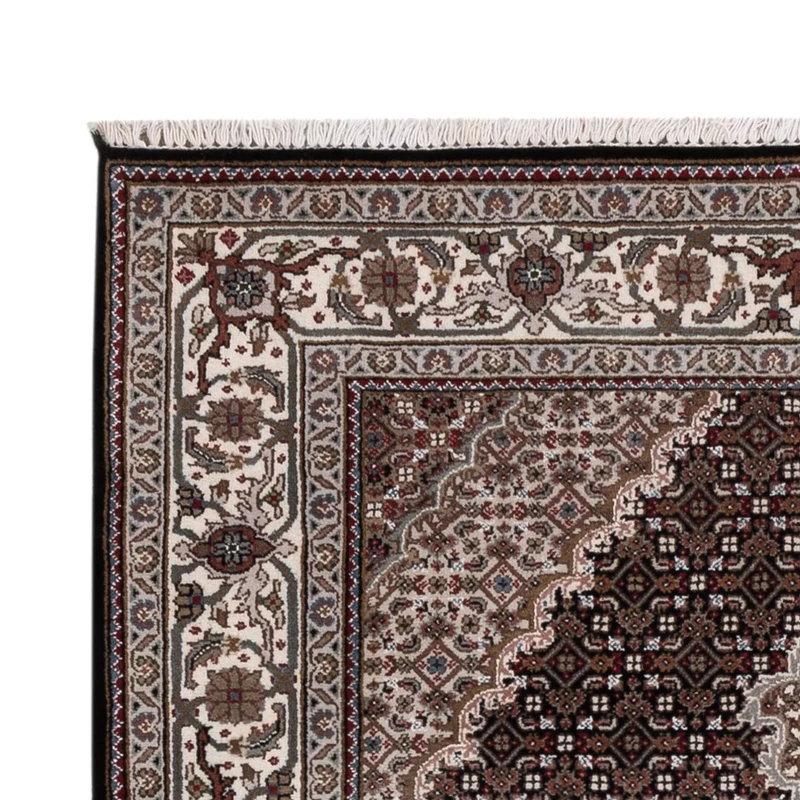 Indo Täbriz Teppich 141x196cm - Orientteppich - dunkelgrau