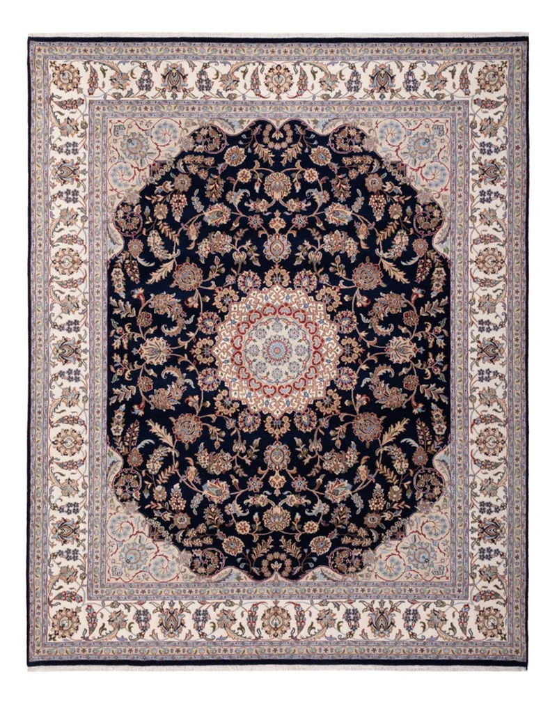Indo Nain Teppich 251x309cm - Orientteppich - dunkelblau