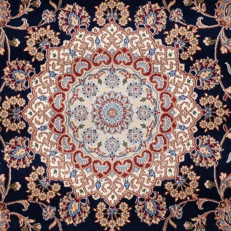 Indo Nain Teppich 251x309cm - Orientteppich - dunkelblau