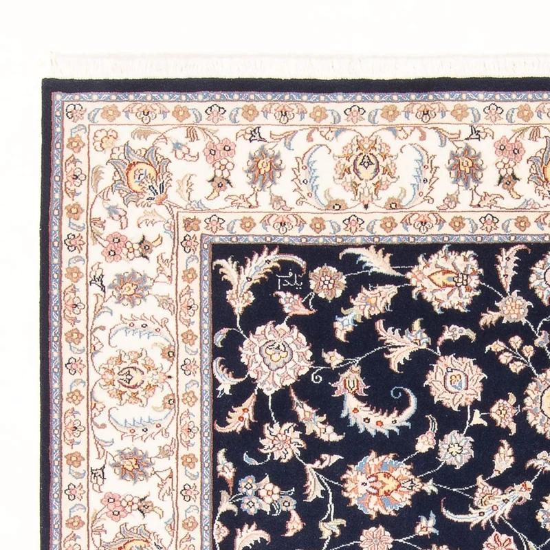 Täbriz - 50 Raj Teppich 150x196cm - Perserteppich - dunkelblau