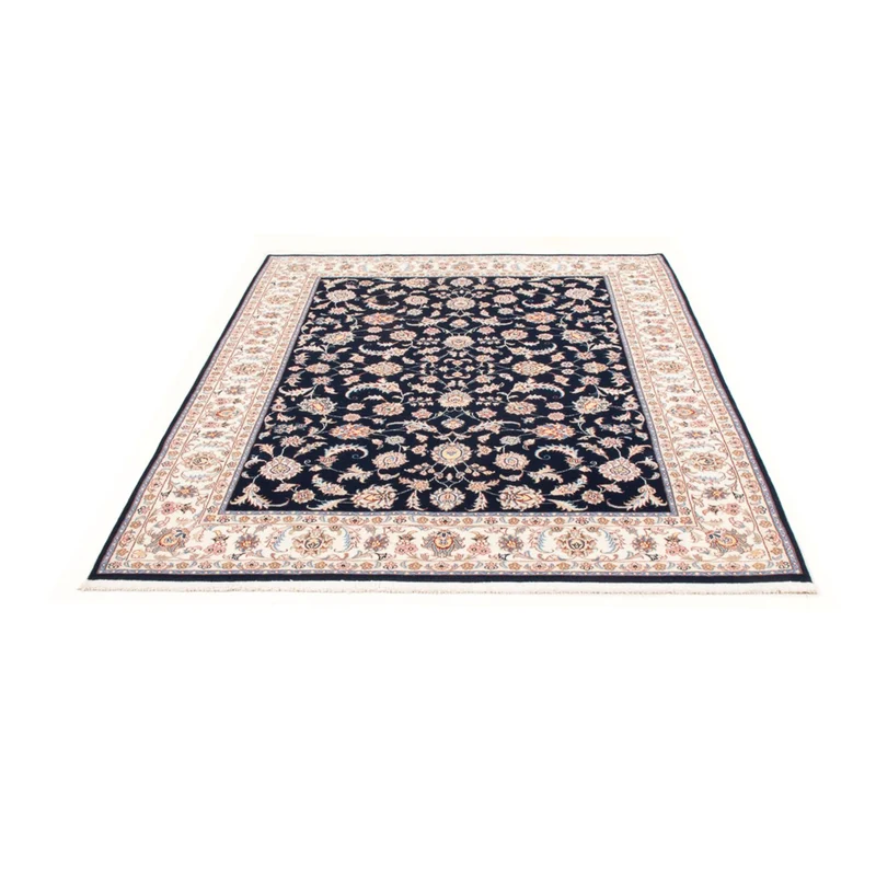 Täbriz - 50 Raj Teppich 150x196cm - Perserteppich - dunkelblau