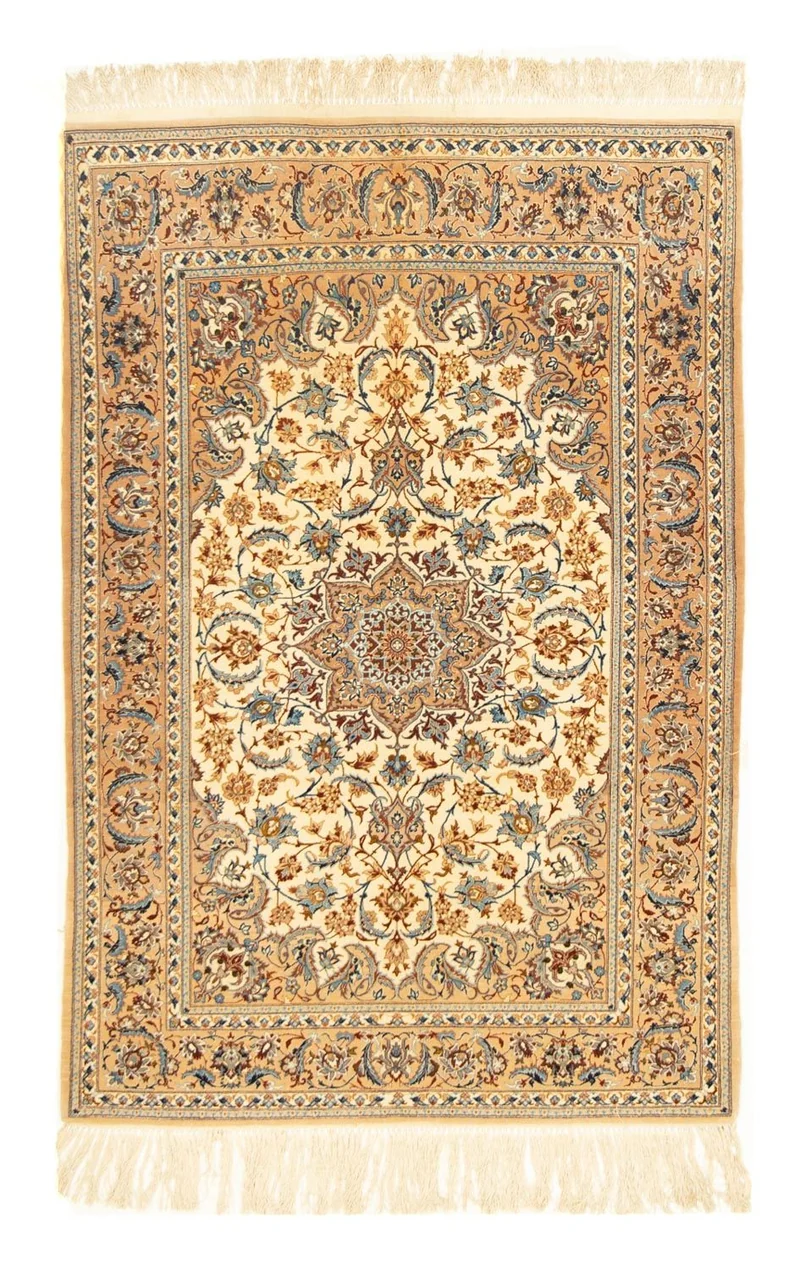 Isfahan Teppich 110x160cm - Perserteppich - beige