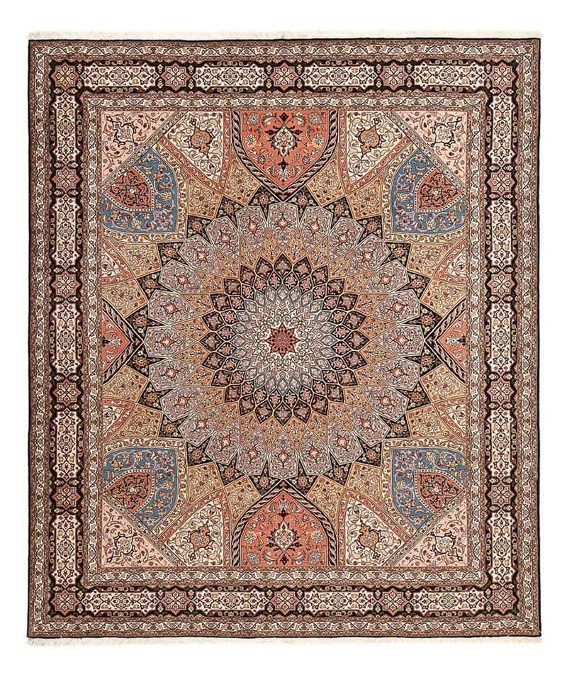 Täbriz - 50 Raj Teppich 253x302cm - Perserteppich - mehrfarbig