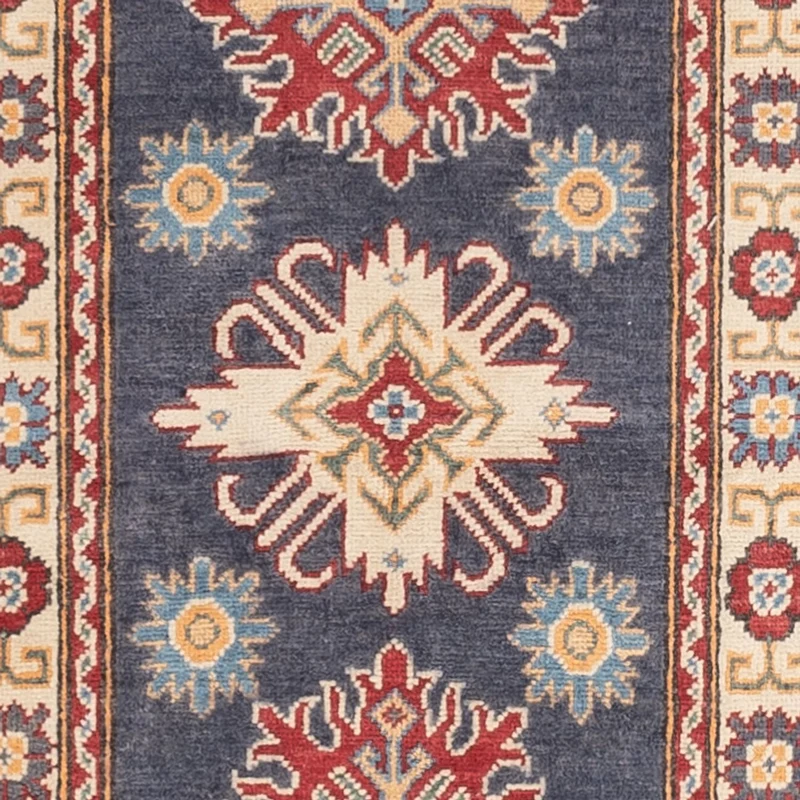 Kazak Teppich 80x303cm - Orientteppich - dunkelblau