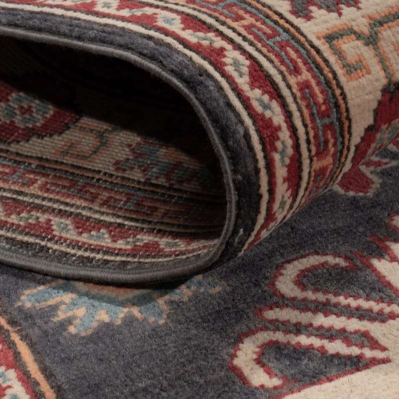 Kazak Teppich 80x303cm - Orientteppich - dunkelblau