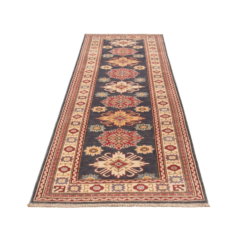 Kazak Teppich 80x303cm - Orientteppich - dunkelblau
