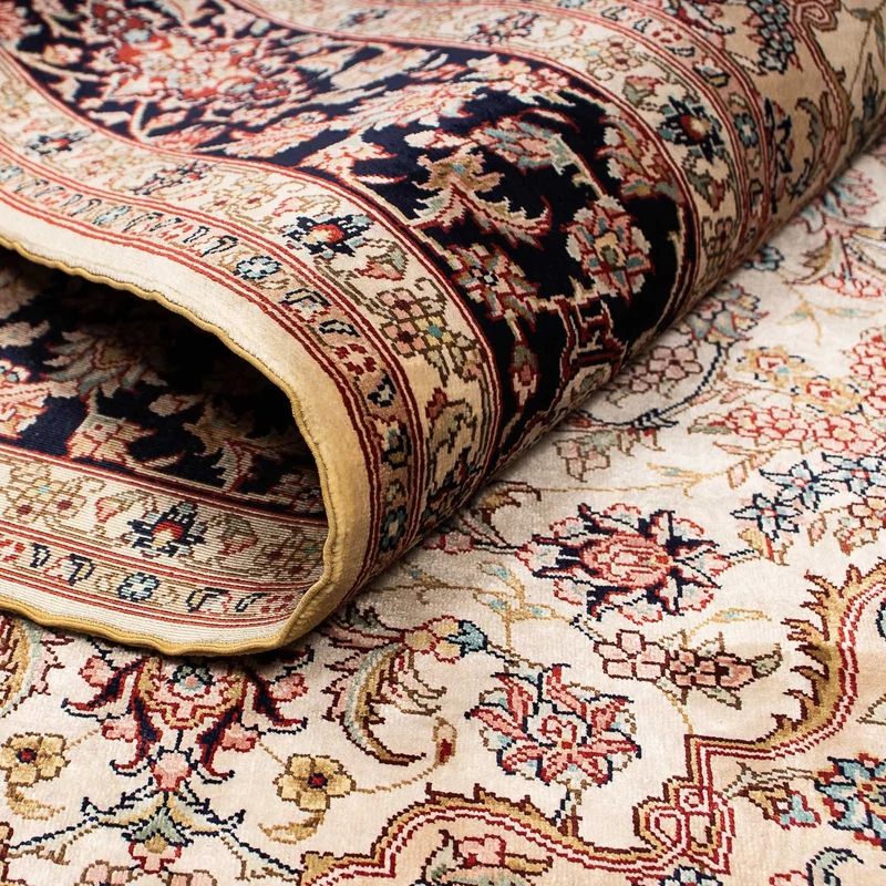 China Seide Teppich 122x183cm - Orientteppich - dunkelrot