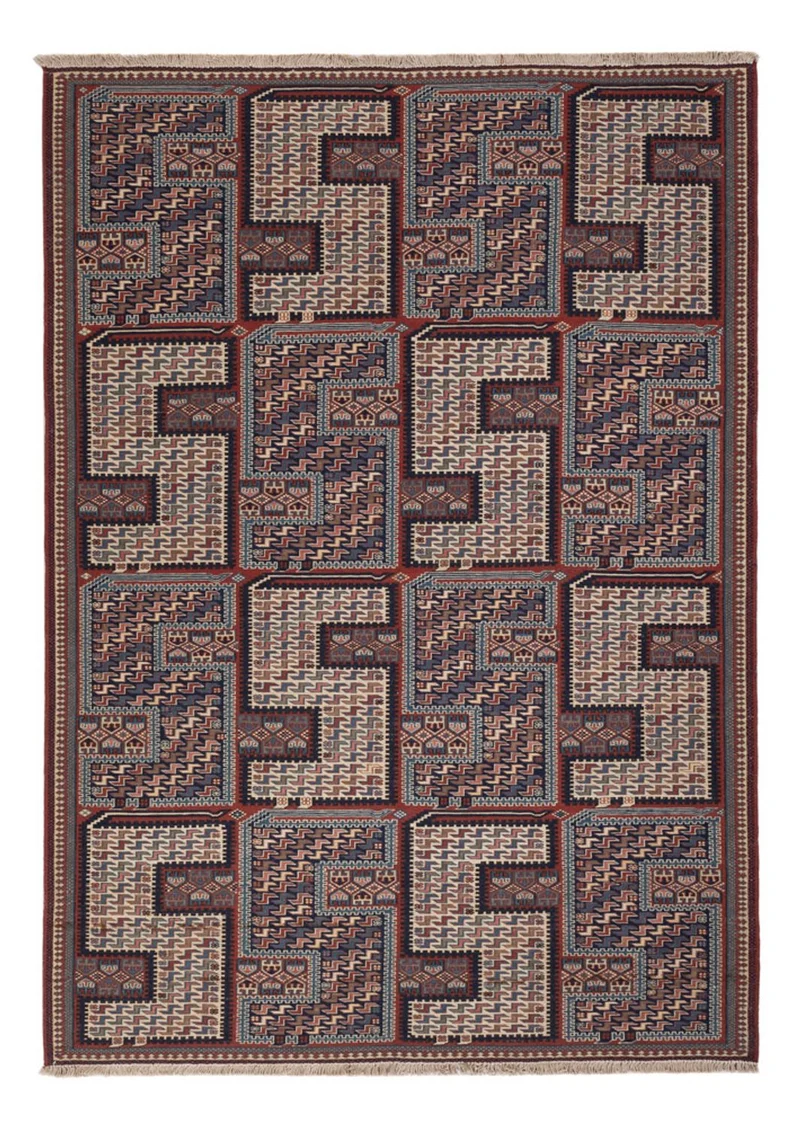 Kelim Afghan Teppich 156x223cm - dunkelbeige