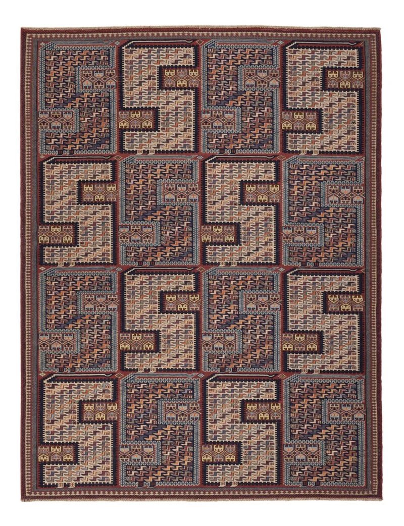 Kelim Afghan Teppich 166x209cm - dunkelbeige