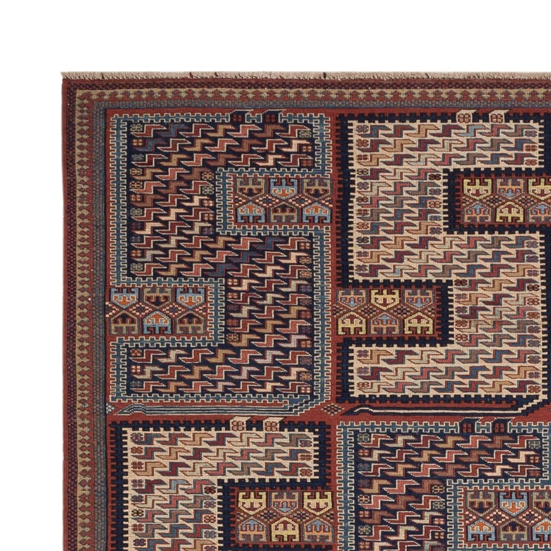 Kelim Afghan Teppich 166x205cm - dunkelbeige