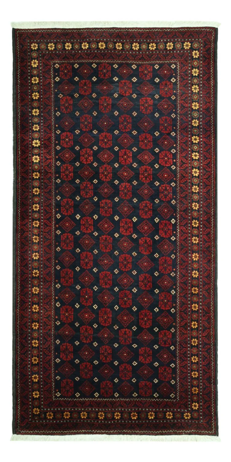 Belutsch Teppich 106x207cm - Orientteppich - dunkelrot