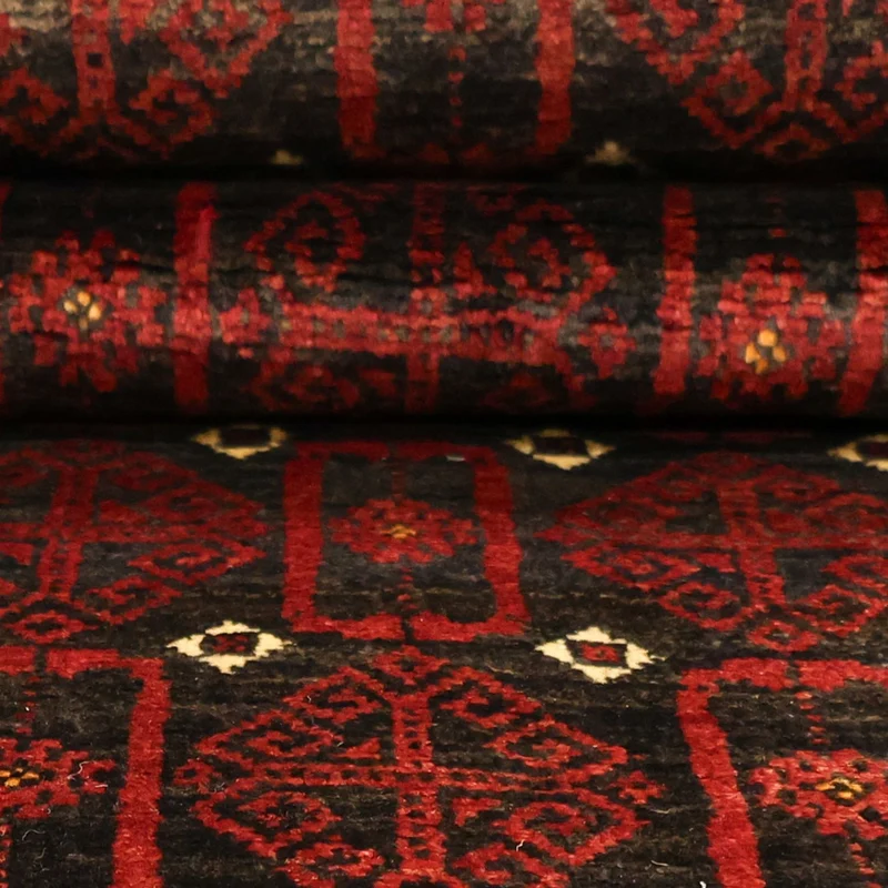 Belutsch Teppich 107x196cm - Orientteppich - dunkelrot